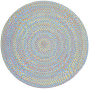 Playtime Aqua Blue braided indoor rug by Rhody Rug — round