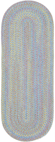 Playtime Aqua Blue braided indoor rug by Rhody Rug — oval runner