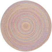Playtime Pink braided indoor rug by Rhody Rug — round
