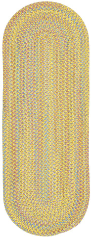 Playtime Yellow braided indoor rug by Rhody Rug — oval runner