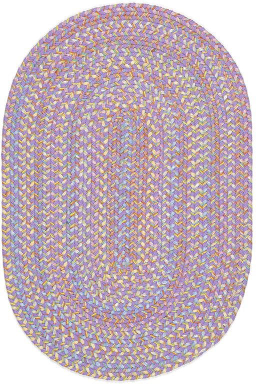Playtime Violet braided indoor rug by Rhody Rug — oval