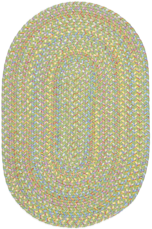 Playtime Lime braided indoor rug by Rhody Rug — oval