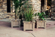 Poly 15 Square Planters Weatherwood