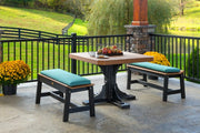 Poly 41 Square Table Set Antique Mahogany Black