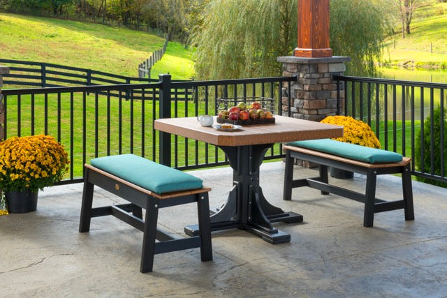 Poly 41 Square Table Set Antique Mahogany Black