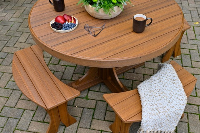 Poly 4 Round Table Set Antique Mahogany 1