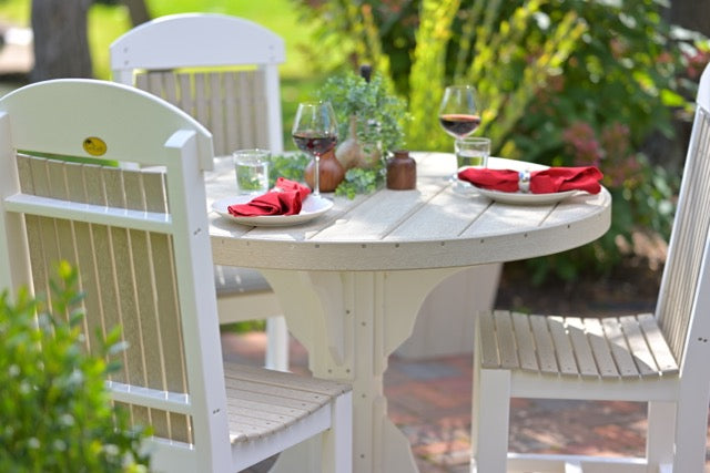 Poly 4 Round Table Set Birch White 3