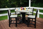 Poly 4 Round Table Set Dove Gray Black