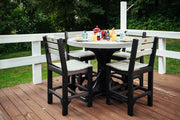 Poly 4 Round Table Set Dove Gray Black