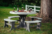 Poly 4 Round Table Set Dove Gray Slate