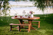 Poly 4 x 6 Oval Table Set Antique