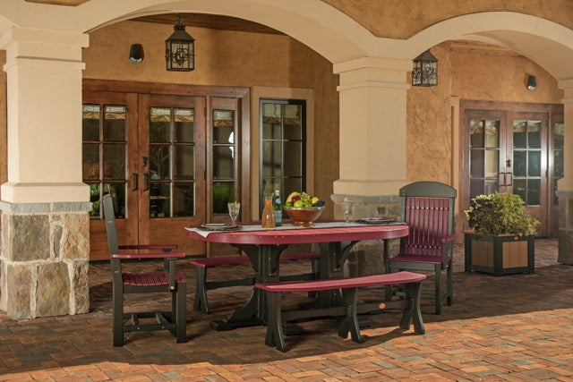 Poly 4 x 6 Oval Table Set Cherrywood