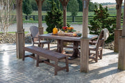 Poly 4 x 6 Rectangular Table Set Chestnut