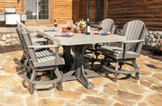 Poly 4 x 6 Rectangular Table Set Dove