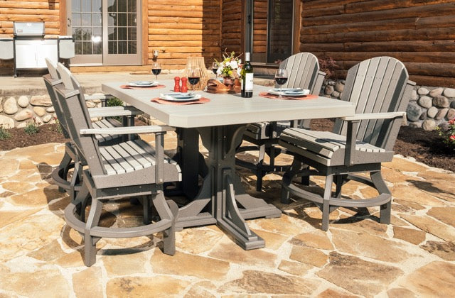 Poly 4 x 6 Rectangular Table Set Dove
