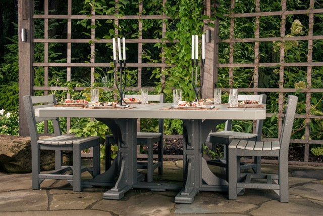 Poly 4 x 6 Rectangular Table Set Dove