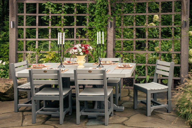 Poly 4 x 6 Rectangular Table Set Dove