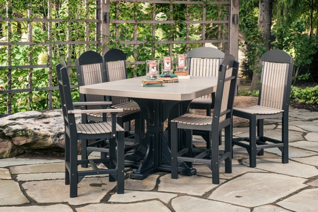Poly 4 x 6 Rectangular Table Set Weatherwood