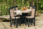 Poly 4 x 6 Rectangular Table Set Weatherwood