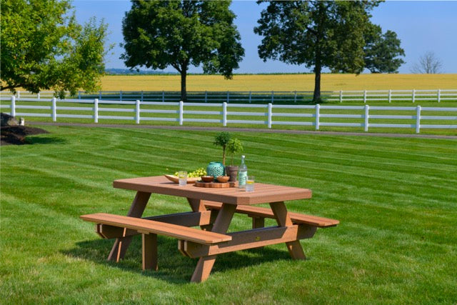 Poly 6 Rectangular Picnic Table Antique Mahogany 1