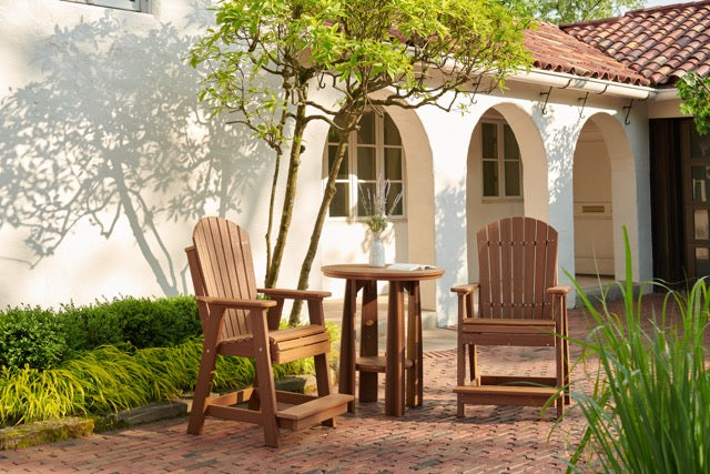 Poly Balcony Table Set Antique Mahogany 1