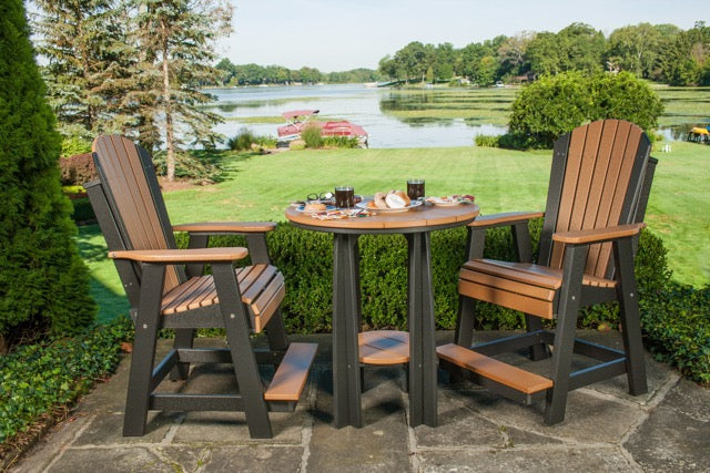 Poly Balcony Table Set Cedar Black