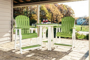Poly Balcony Table Set Lime Green White
