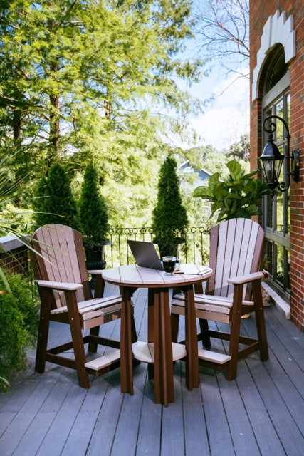 Poly Balcony Table Set Weatherwood Chestnut Brown