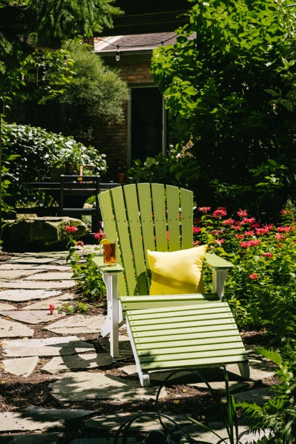 Poly Deluxe Adirondack Chair Lime Green White 2