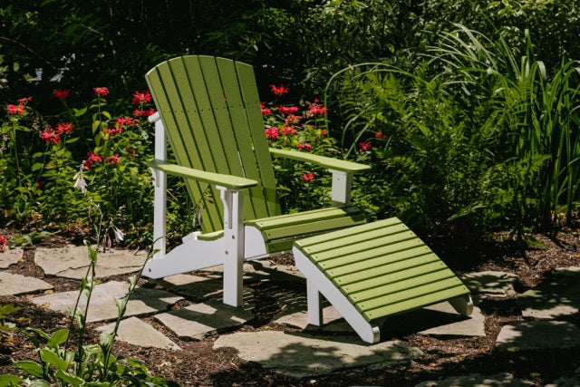 Poly Deluxe Adirondack Chair Lime Green White 3