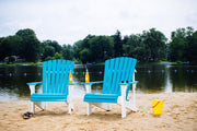 Poly Deluxe Adirondack Chairs Aruba Blue White