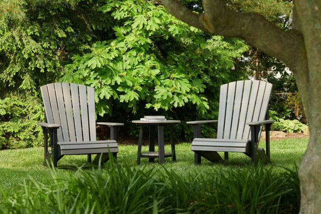 Poly Deluxe Adirondack Chairs Coastal Gray Black 1