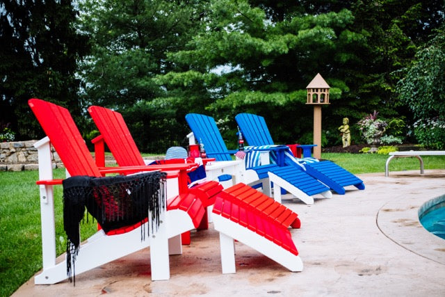 Poly Deluxe Adirondack Chairs Red White Red Blue