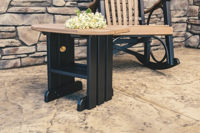 Poly End Table Antique Mahogany Black