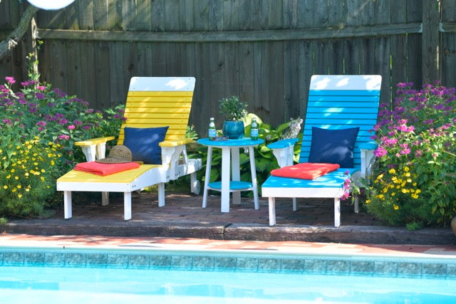 Poly Lounge Chairs Yellow White Aruba Blue White