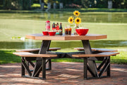 Poly Octagon Picnic Table Cedar Black 2