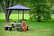 Poly Octagon Picnic Table Weatherwood Black