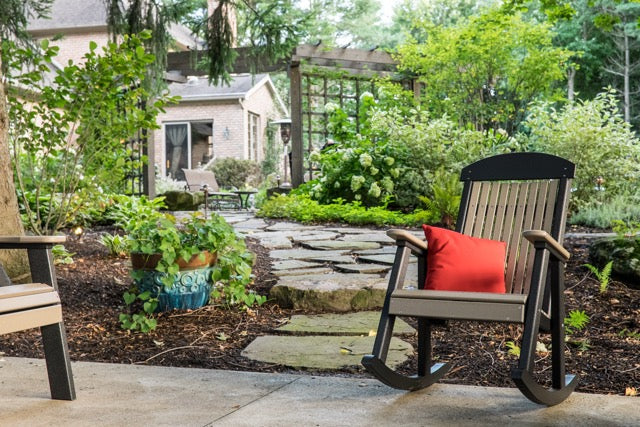 Poly Porch Rocker Weatherwood Black