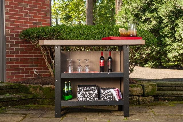 Poly Serving Bar Weatherwood Black