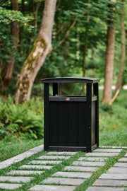Poly Trash Can Black