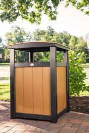 Poly Trash Can Cedar Black