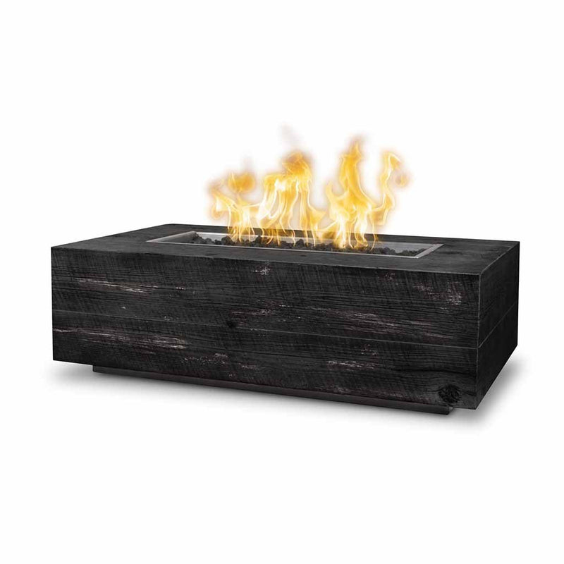 The Outdoor Plus Coronado 108" Wood Grain GFRC Rectangular Fire Table