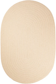 Solid Poly Cream braided indoor/outdoor rug by Rhody Rug — oval