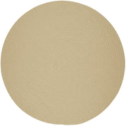 Solid Poly Cream braided indoor/outdoor rug by Rhody Rug — round