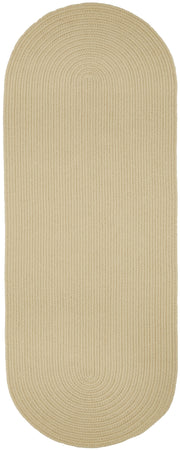 Solid Poly Cream braided indoor/outdoor rug by Rhody Rug — oval runner