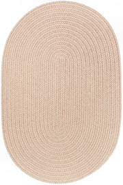 Solid Poly Beige braided indoor/outdoor rug by Rhody Rug — oval