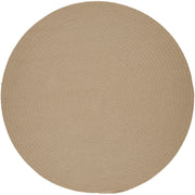 Solid Poly Beige braided indoor/outdoor rug by Rhody Rug — round