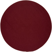 Solid Poly Colonial Red braided indoor/outdoor rug by Rhody Rug — round