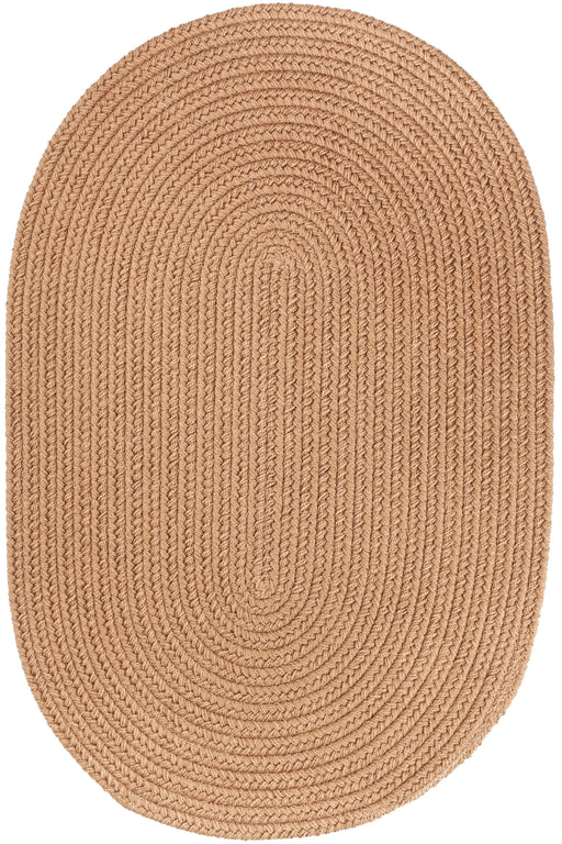Solid Poly Camel braided indoor/outdoor rug by Rhody Rug — oval