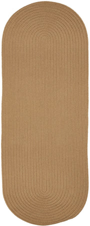 Solid Poly Camel braided indoor/outdoor rug by Rhody Rug — oval runner
